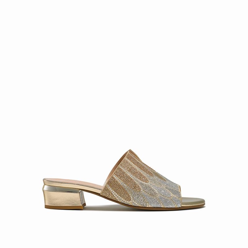 Mules Buty Russell And Bromley Feathers Damskie Złote | WUP5846FY