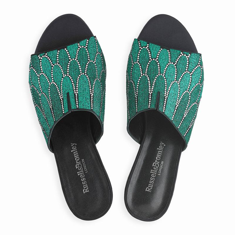 Mules Buty Russell And Bromley Feathers Damskie Zielone | YKY8397PR