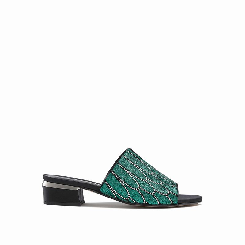 Mules Buty Russell And Bromley Feathers Damskie Zielone | YKY8397PR