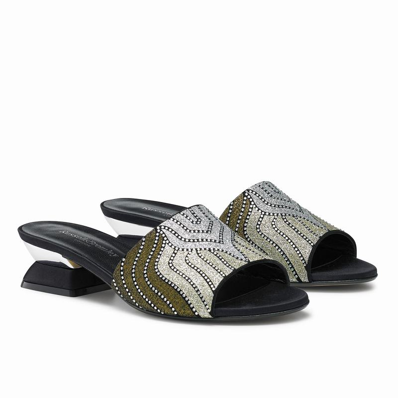 Mules Buty Russell And Bromley Mazemule Damskie Metallic | SJN3282VB
