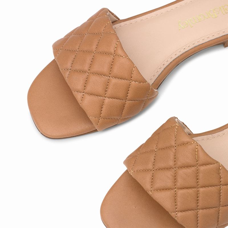 Mules Buty Russell And Bromley Quiltmule Damskie Brązowe | JCH7017NV