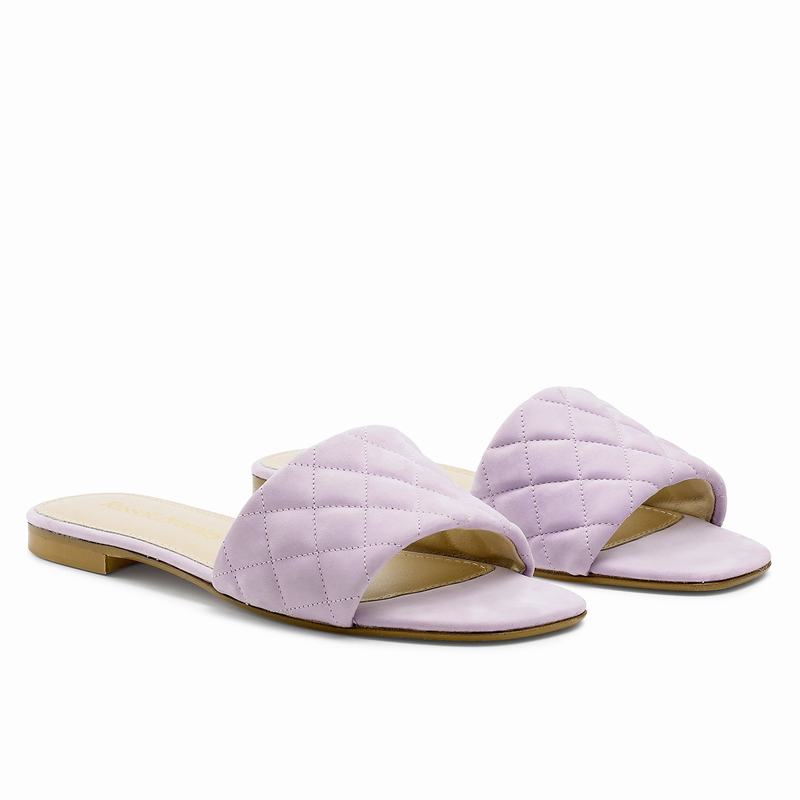Mules Buty Russell And Bromley Quiltmule Damskie Fioletowe | JJB4370VJ