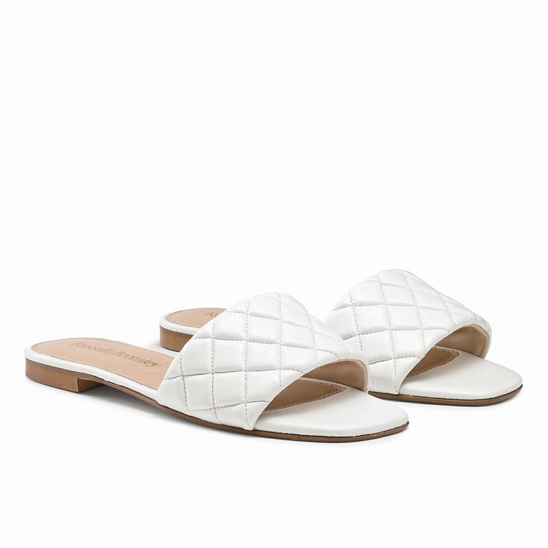 Mules Buty Russell And Bromley Quiltmule Damskie Białe | LTU3865NJ