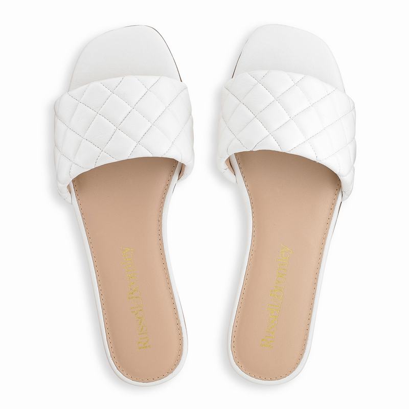 Mules Buty Russell And Bromley Quiltmule Damskie Białe | LTU3865NJ