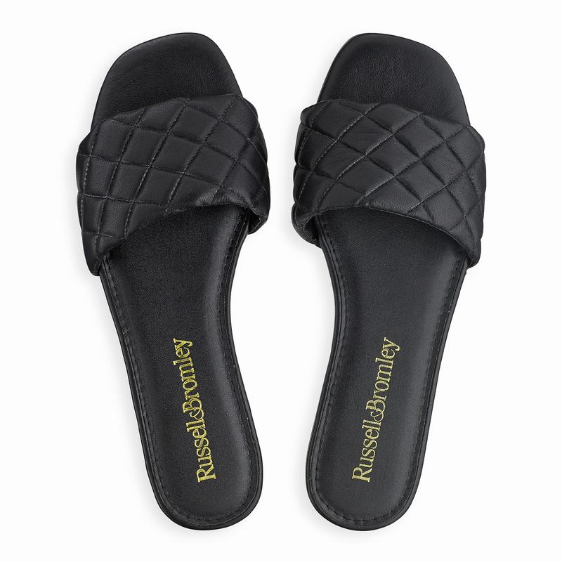 Mules Buty Russell And Bromley Quiltmule Damskie Czarne | LZH9247DW