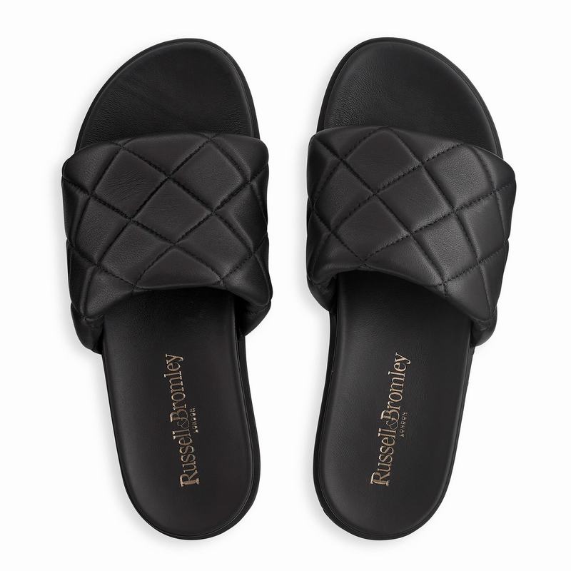 Mules Buty Russell And Bromley Quiltsoft Damskie Czarne | KZT7126CK