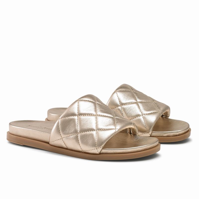 Mules Buty Russell And Bromley Quiltsoft Damskie Metallic | MDG726QG