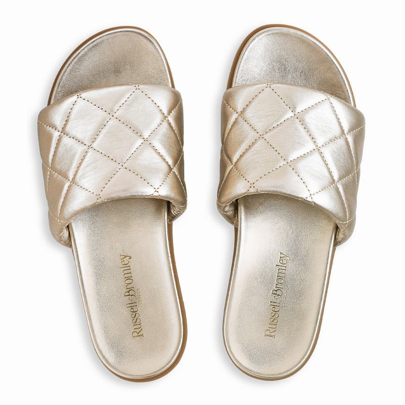 Mules Buty Russell And Bromley Quiltsoft Damskie Metallic | MDG726QG