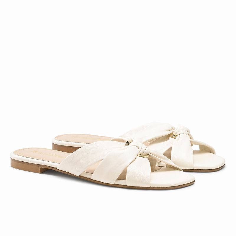 Mules Buty Russell And Bromley Softknot Damskie Kremowe Białe | CHF412IV
