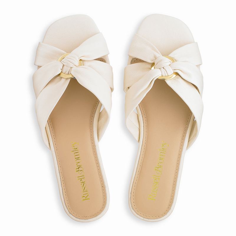 Mules Buty Russell And Bromley Softknot Damskie Kremowe Białe | CHF412IV