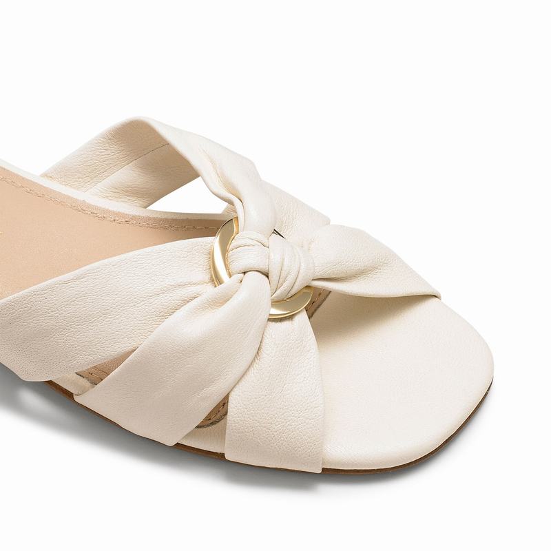 Mules Buty Russell And Bromley Softknot Damskie Kremowe Białe | CHF412IV