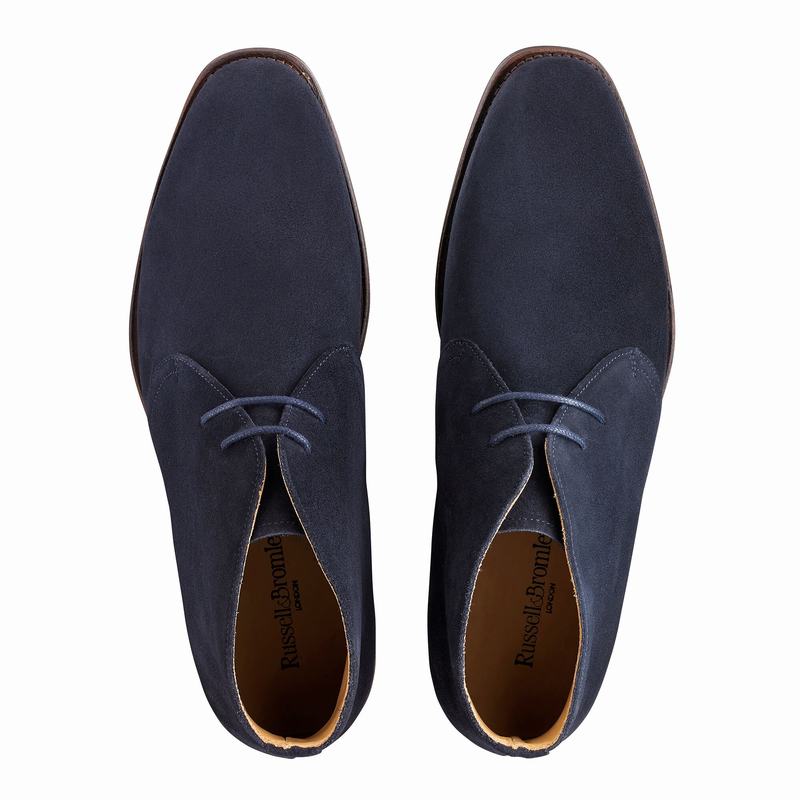 Pustynne Buty Russell And Bromley Jermyn Męskie Niebieskie | GZQ156FP