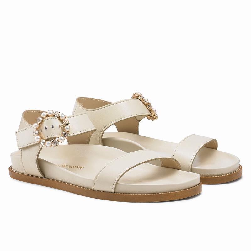 Sandały Russell And Bromley Ariel Damskie Kremowe Białe | MYM1290ZT