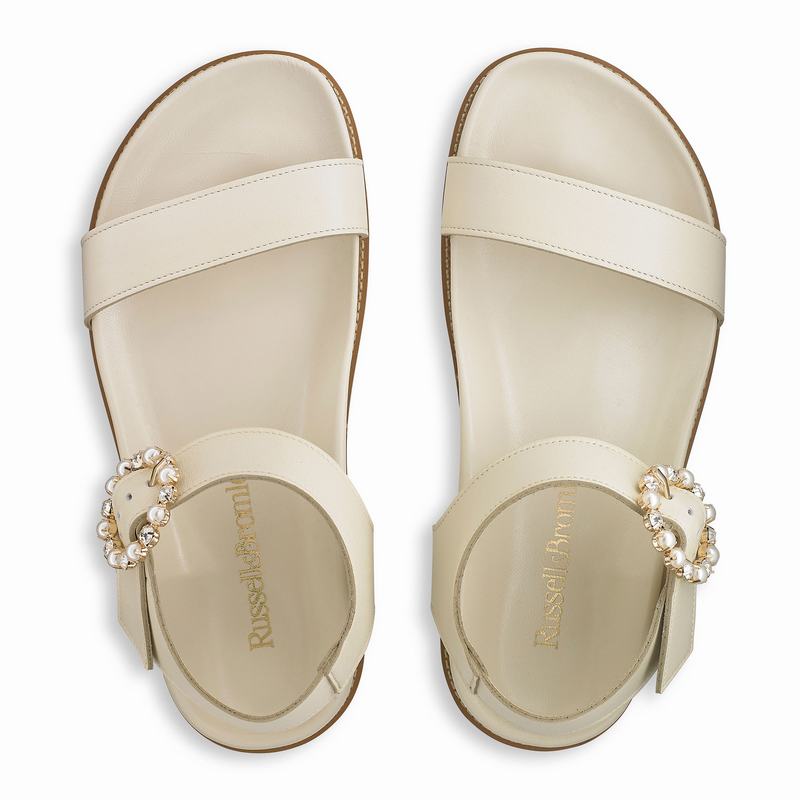 Sandały Russell And Bromley Ariel Damskie Kremowe Białe | MYM1290ZT