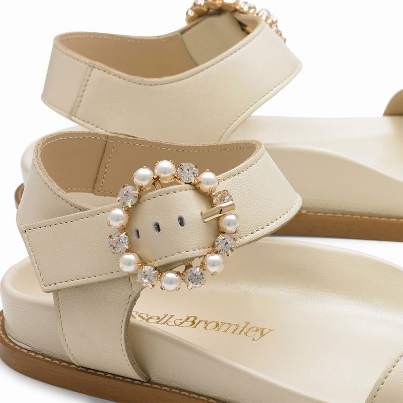 Sandały Russell And Bromley Ariel Damskie Kremowe Białe | MYM1290ZT