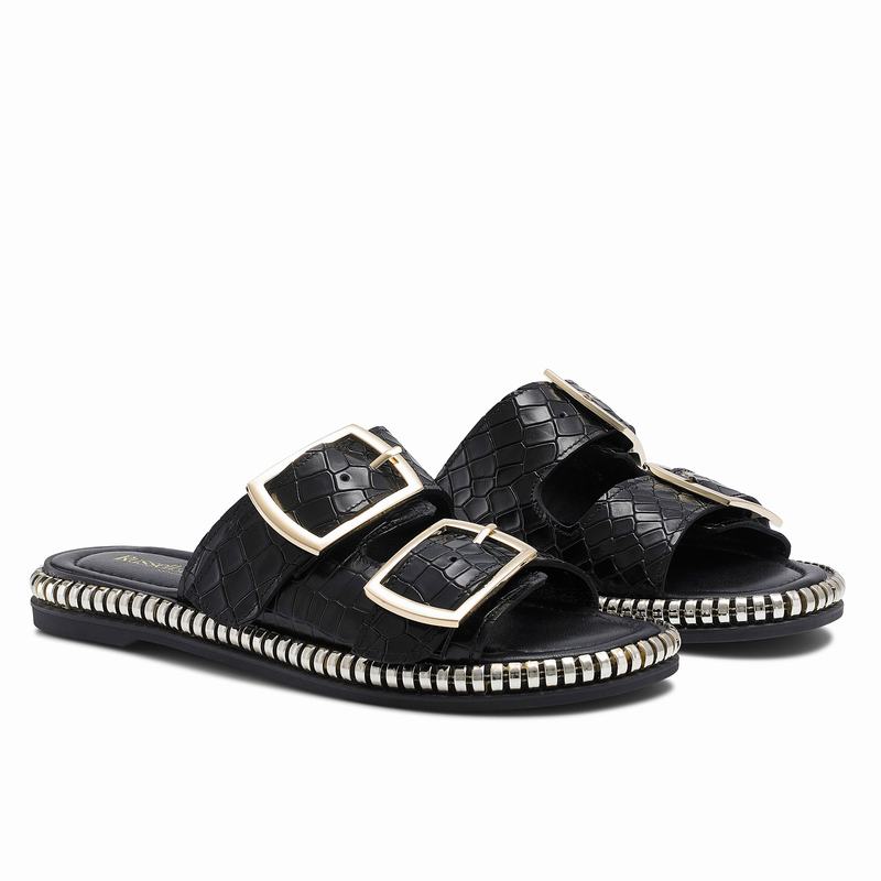 Sandały Russell And Bromley Gold Mine Damskie Czarne | CJR135CW