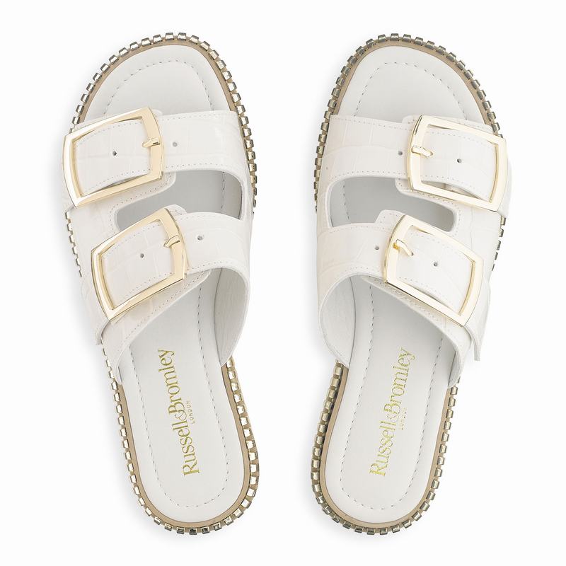 Sandały Russell And Bromley Gold Mine Damskie Białe | YIY9349AY
