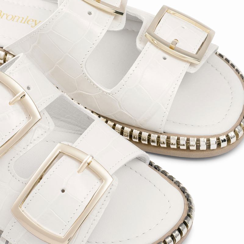 Sandały Russell And Bromley Gold Mine Damskie Białe | YIY9349AY