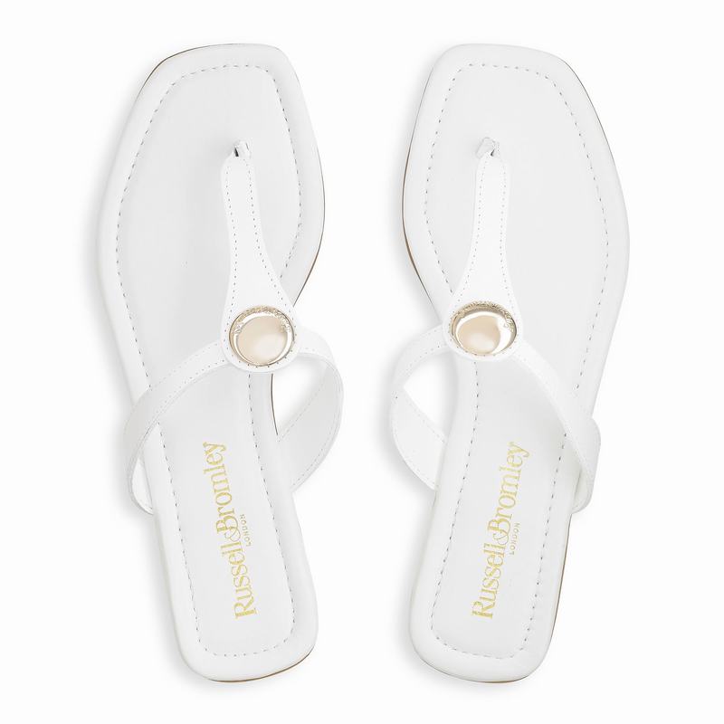 Sandały Russell And Bromley Lauretta Damskie Białe | KUX5010UE