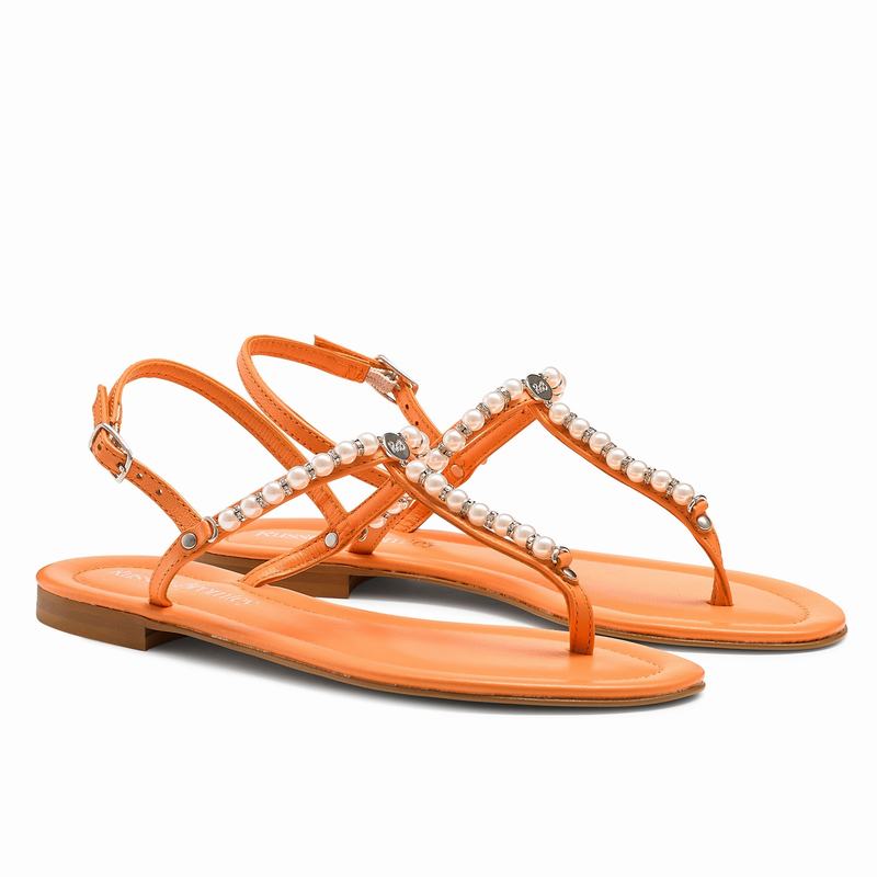 Sandały Russell And Bromley Pearly Damskie Pomarańczowe | CYV6434EH