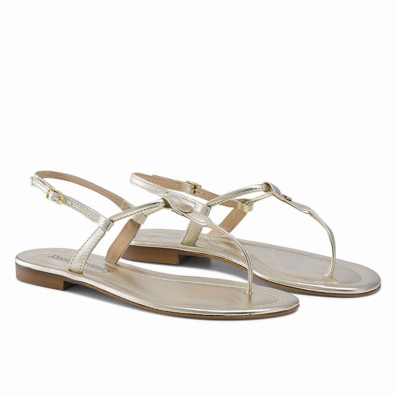Sandały Russell And Bromley Thongbird Damskie Metallic | DLE1086DC