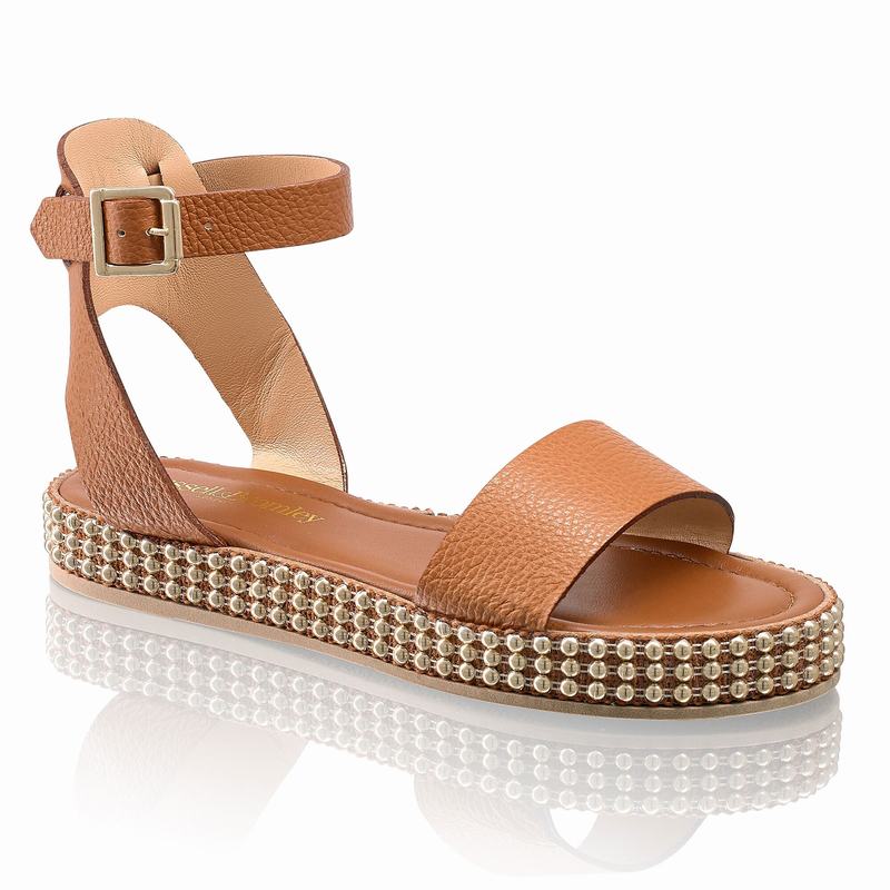 Sandały na Koturnie Russell And Bromley Gold Coast Damskie Brązowe | EDM7942VL