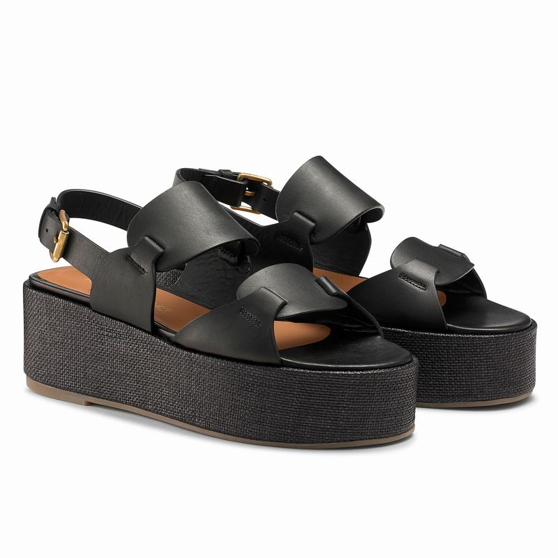 Sandały na Koturnie Russell And Bromley Palm Damskie Czarne | GPM1427ER