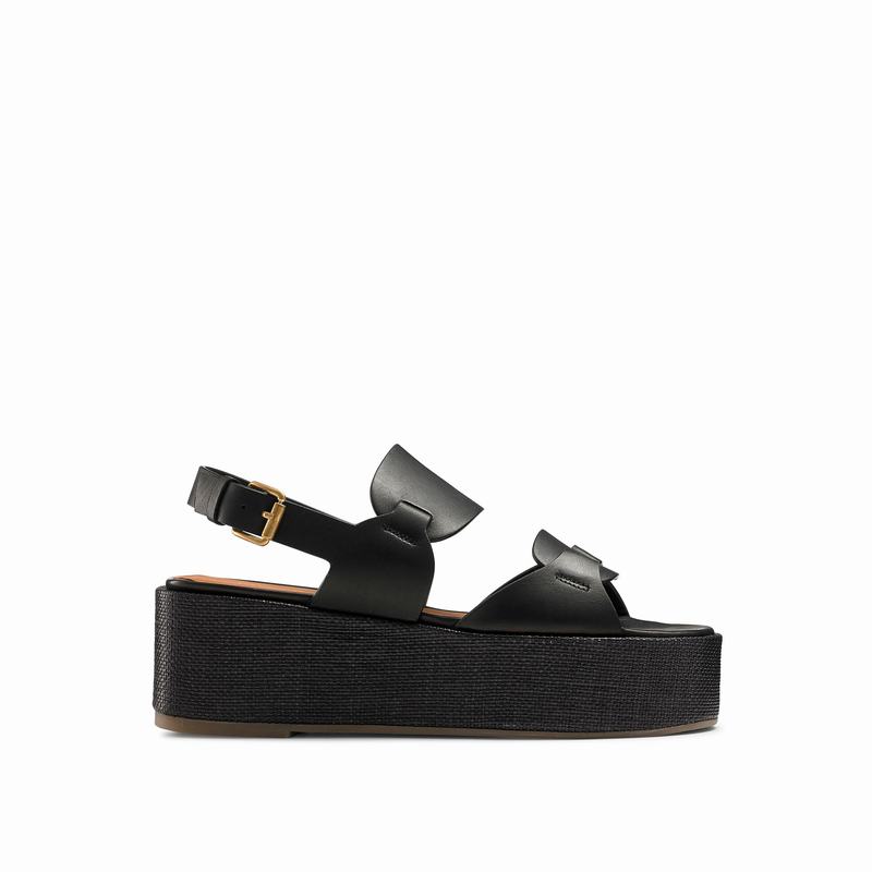 Sandały na Koturnie Russell And Bromley Palm Damskie Czarne | GPM1427ER