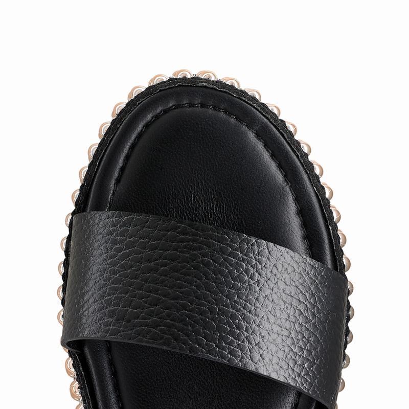 Sandały na Koturnie Russell And Bromley Gold Coast Damskie Czarne | HEH1157GZ