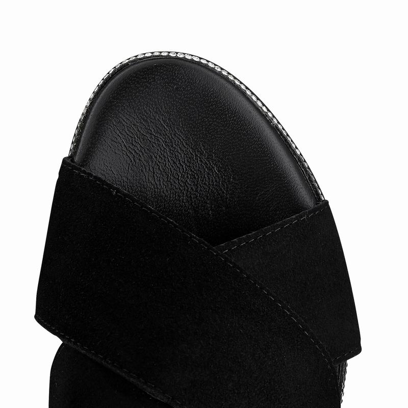 Sandały na Koturnie Russell And Bromley Plaza Luxe Damskie Czarne | ITQ3278RB