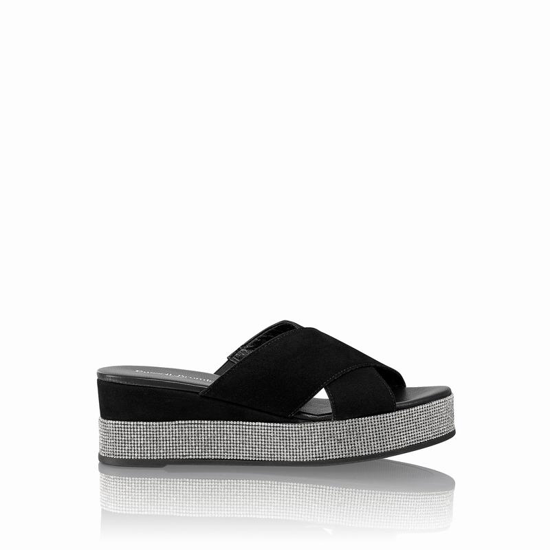 Sandały na Koturnie Russell And Bromley Plaza Luxe Damskie Czarne | ITQ3278RB