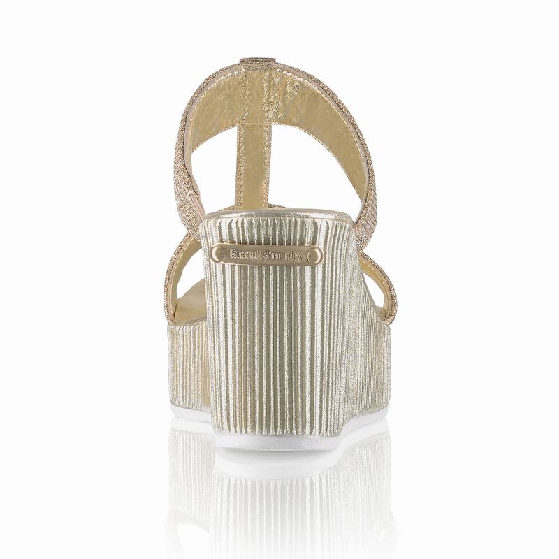 Sandały na Koturnie Russell And Bromley Pukka Mid Damskie Metallic | JIC3740NH