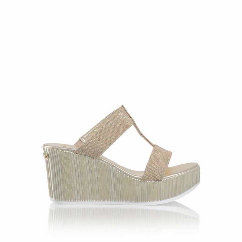 Sandały na Koturnie Russell And Bromley Pukka Mid Damskie Metallic | JIC3740NH