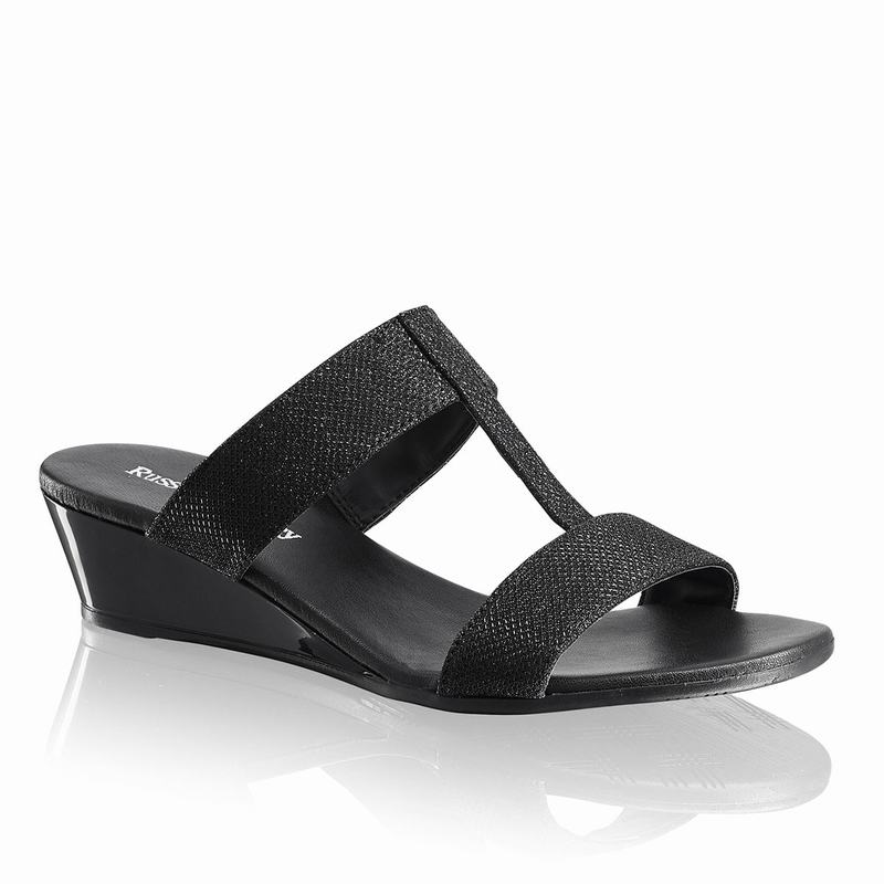 Sandały na Koturnie Russell And Bromley Bellina Damskie Czarne | KEJ4624DL