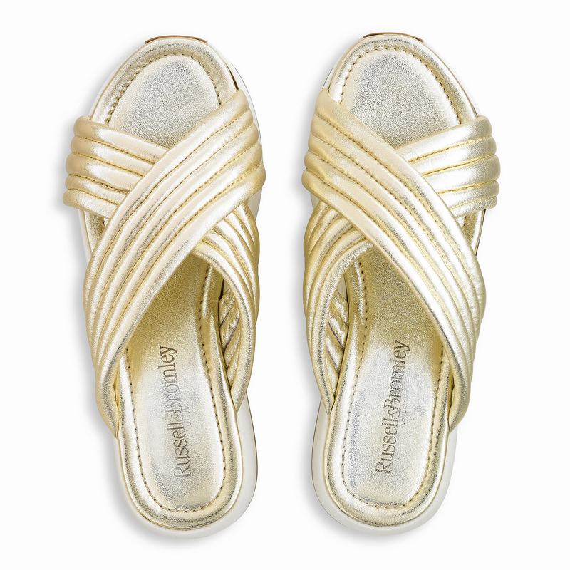 Sandały na Koturnie Russell And Bromley Site See Damskie Metallic | PNC3642DH