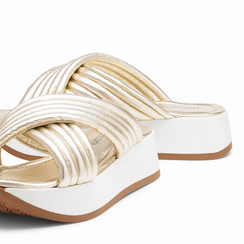 Sandały na Koturnie Russell And Bromley Site See Damskie Metallic | PNC3642DH