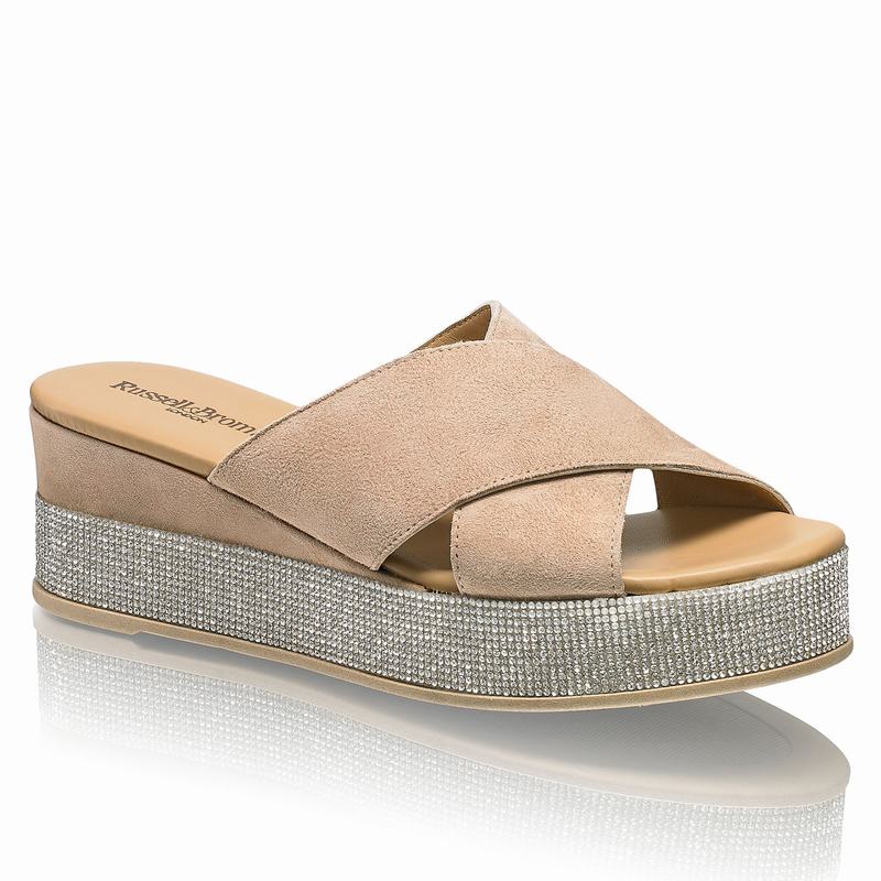 Sandały na Koturnie Russell And Bromley Plaza Luxe Damskie Brązowe | PWN735QC