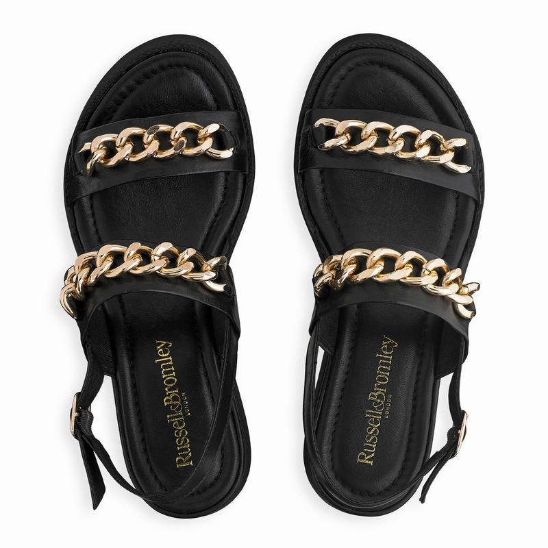 Sandały na Koturnie Russell And Bromley Goldie Damskie Czarne | QTQ7229GV