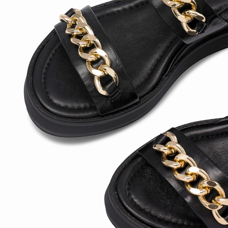 Sandały na Koturnie Russell And Bromley Goldie Damskie Czarne | QTQ7229GV