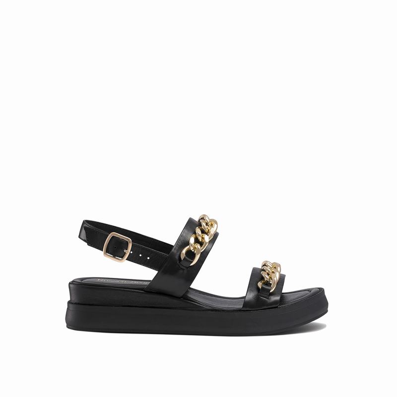 Sandały na Koturnie Russell And Bromley Goldie Damskie Czarne | QTQ7229GV