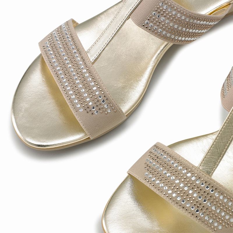Sandały na Koturnie Russell And Bromley Stella Damskie Metallic | RZU4652IW
