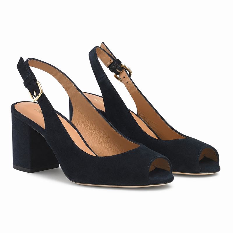 Sandały na Koturnie Russell And Bromley Sandown Damskie Niebieskie | UHO764XB
