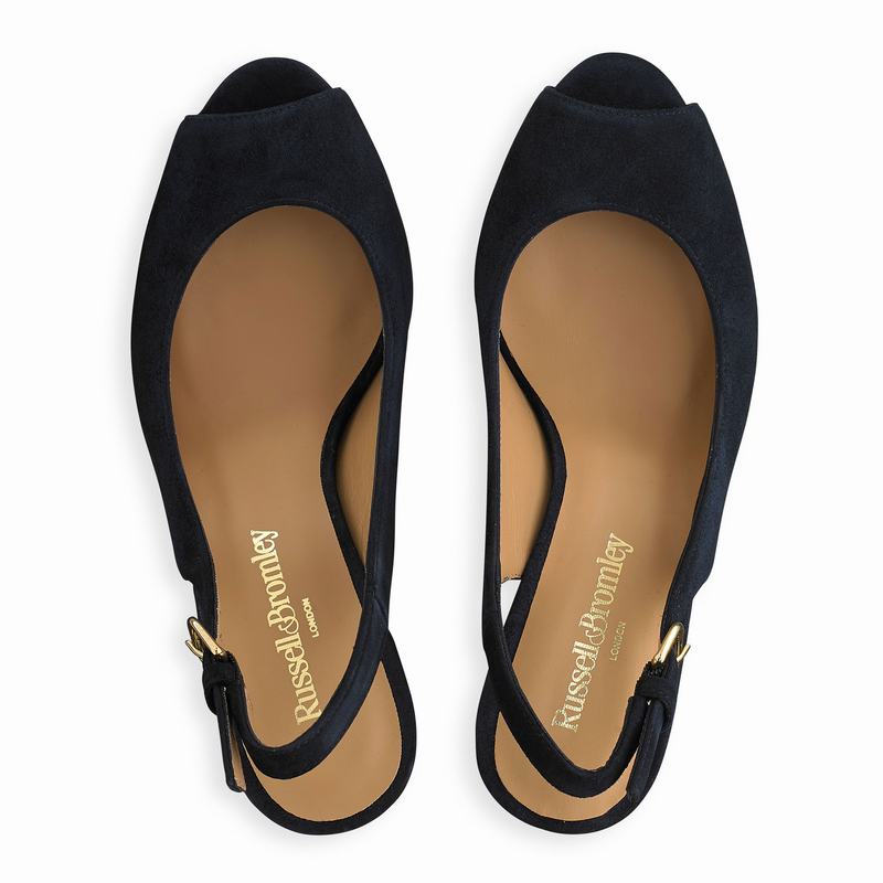 Sandały na Koturnie Russell And Bromley Sandown Damskie Niebieskie | UHO764XB