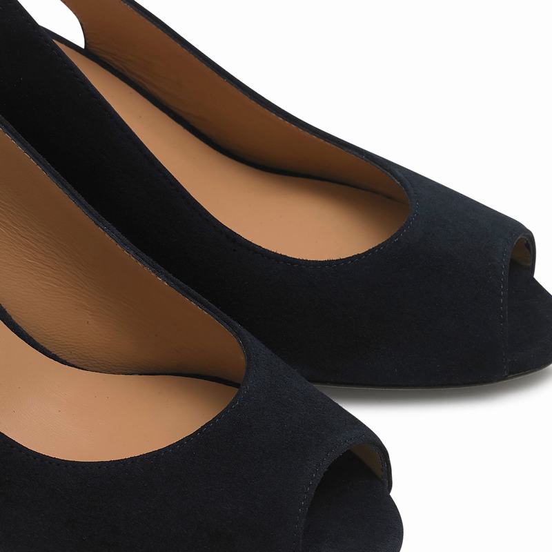 Sandały na Koturnie Russell And Bromley Sandown Damskie Niebieskie | UHO764XB