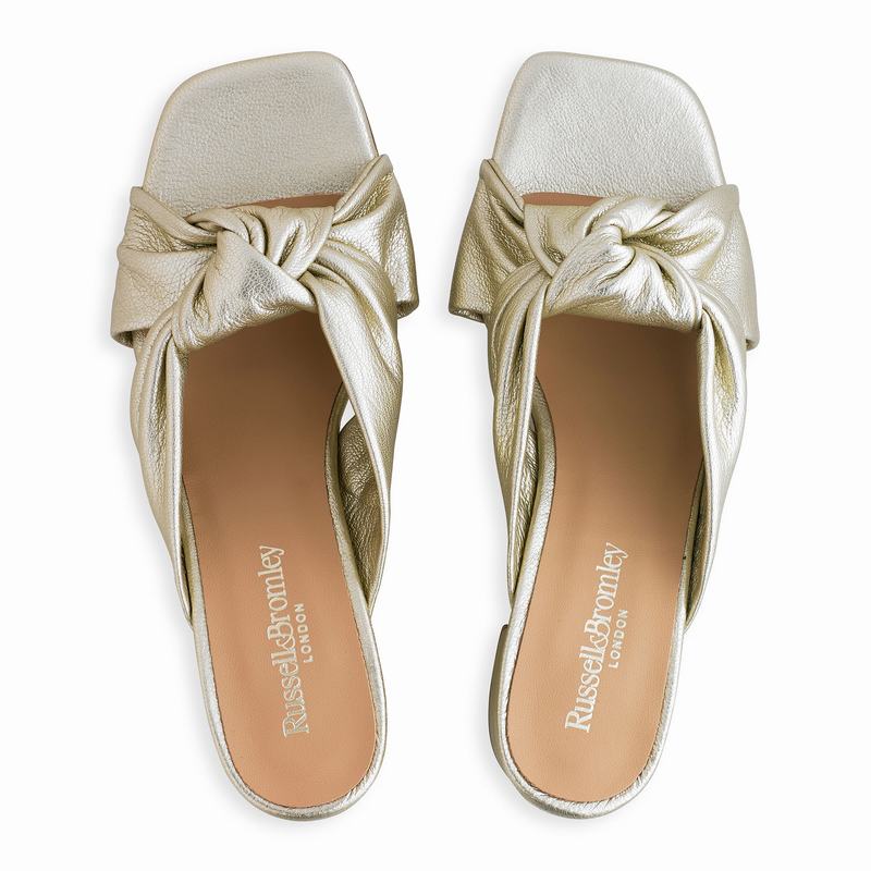 Sandały na Koturnie Russell And Bromley Top Knot Damskie Metallic | UNH6489OU
