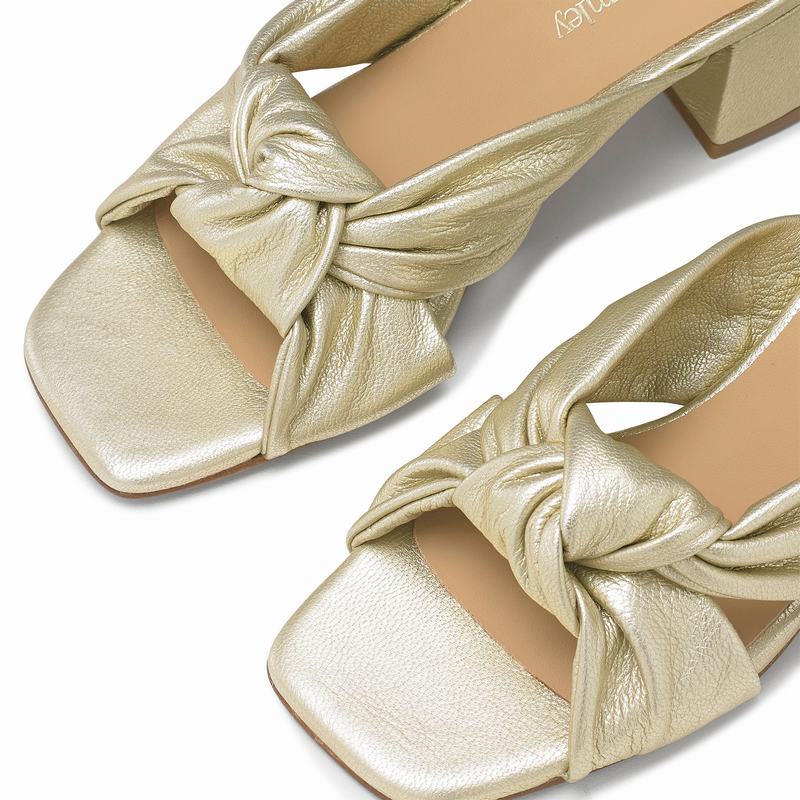 Sandały na Koturnie Russell And Bromley Top Knot Damskie Metallic | UNH6489OU