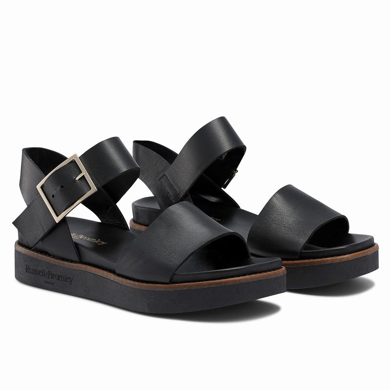 Sandały na Koturnie Russell And Bromley Boston Damskie Czarne | UNY3864PN