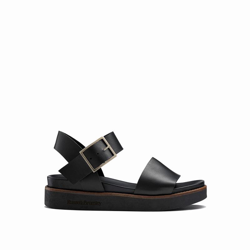 Sandały na Koturnie Russell And Bromley Boston Damskie Czarne | UNY3864PN