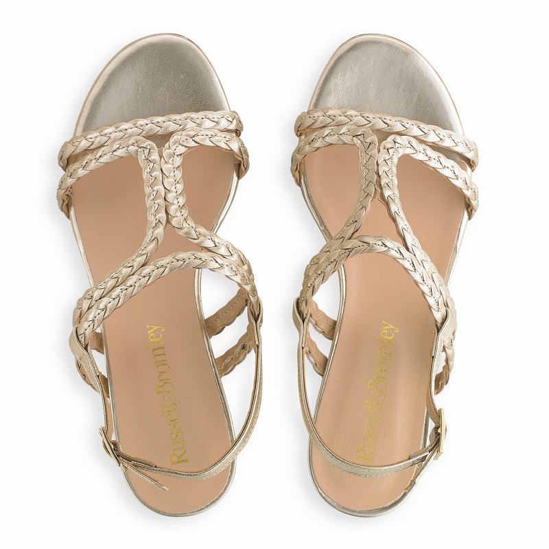 Sandały na Koturnie Russell And Bromley Twister Damskie Metallic | WGD376BX