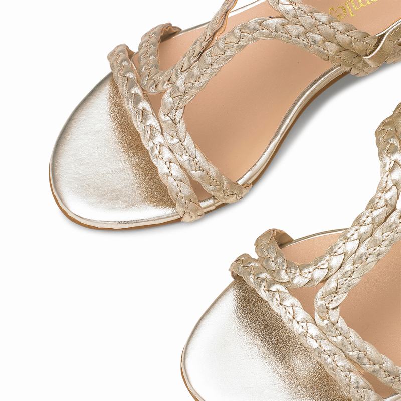 Sandały na Koturnie Russell And Bromley Twister Damskie Metallic | WGD376BX